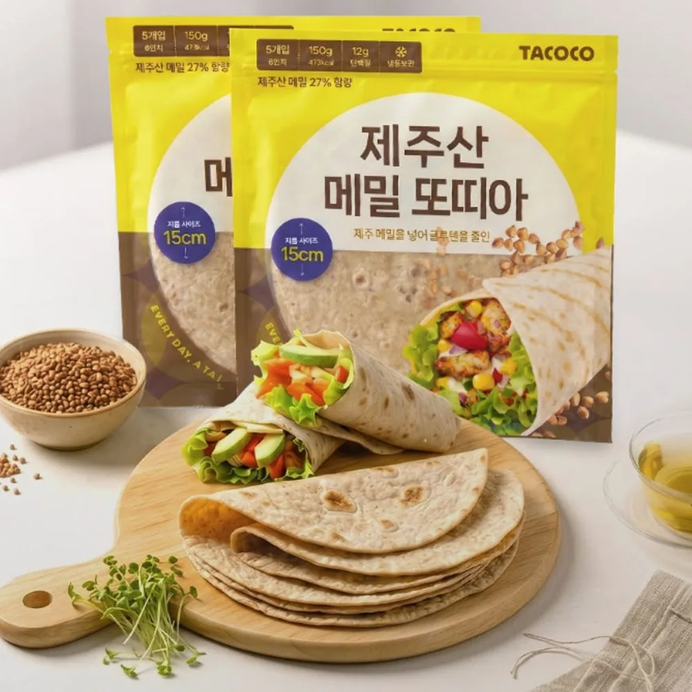 타코코 제주 메밀을 넣어 글루텐을 줄인 제주산 메밀 또띠아 150g, 1개