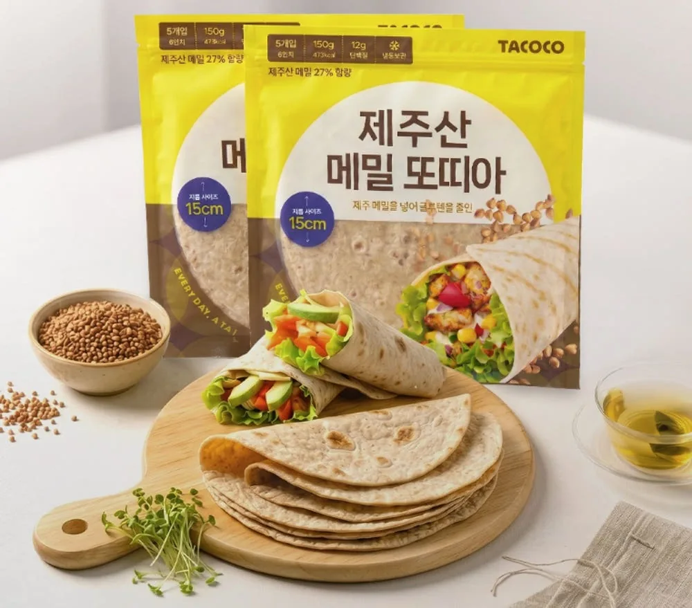 타코코 제주 메밀을 넣어 글루텐을 줄인 제주산 메밀 또띠아 150g, 1개